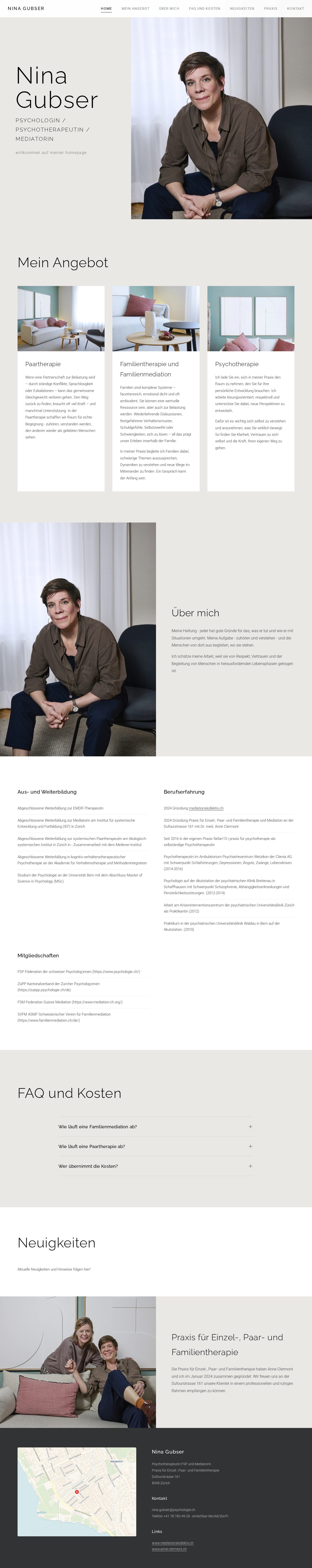 nina-gubser.ch Praxis-Website auf Garuda CMS