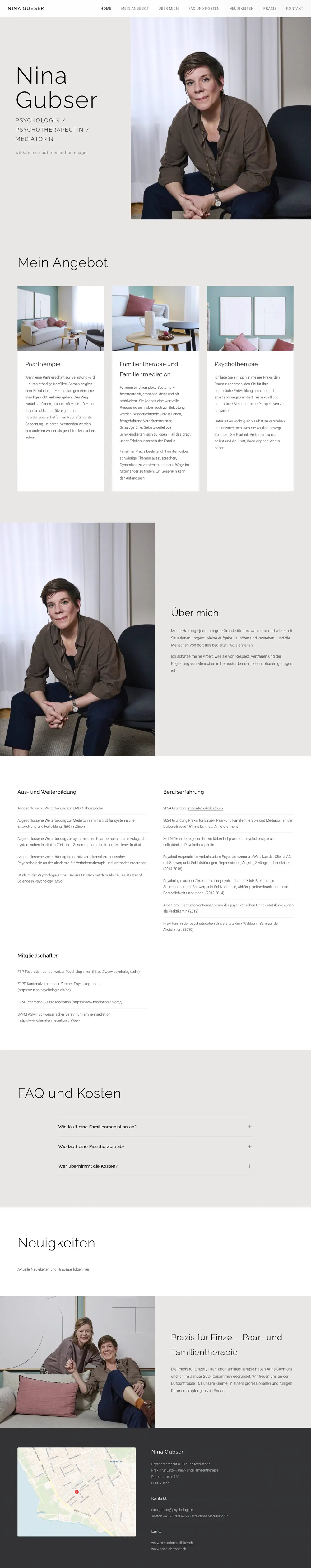 nina-gubser.ch Praxis-Website auf Garuda CMS