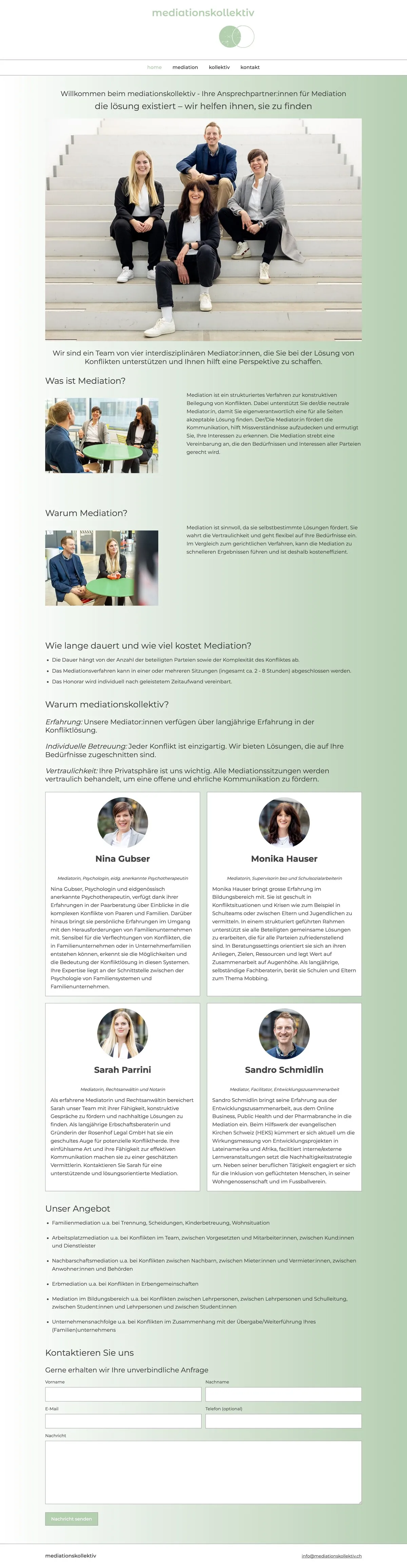 mediationskollektiv Website auf Garuda CMS